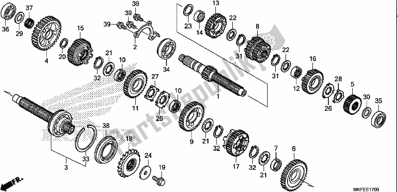 Alle onderdelen voor de Overdragen van de Honda CBR 1000 RA 2019