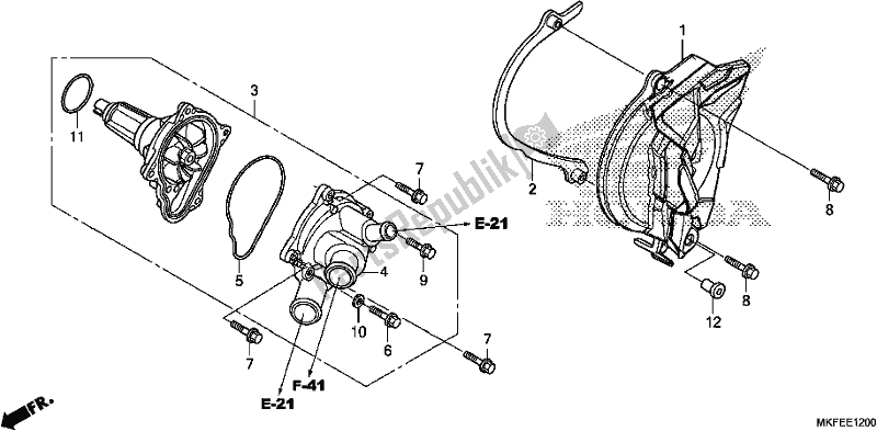 Tutte le parti per il Pompa Dell'acqua del Honda CBR 1000 RA 2019