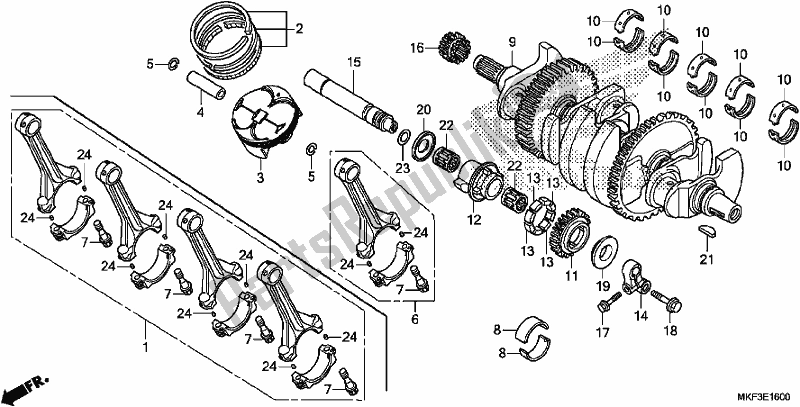 All parts for the Crankshaft/piston of the Honda CBR 1000S1 2017