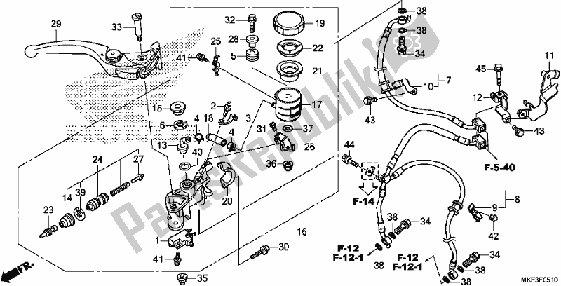 All parts for the Front Brake Master Cylinder of the Honda CBR 1000S1 2017