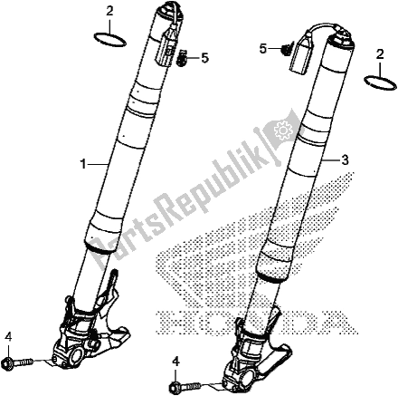 All parts for the Front Fork of the Honda CBR 1000S1 2017