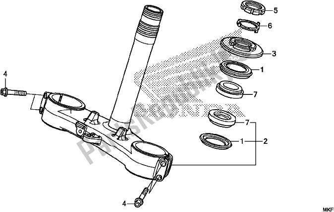 All parts for the Steering Stem of the Honda CBR 1000S1 2017