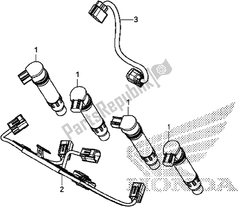 All parts for the Sub Harness of the Honda CBR 1000S1 2017