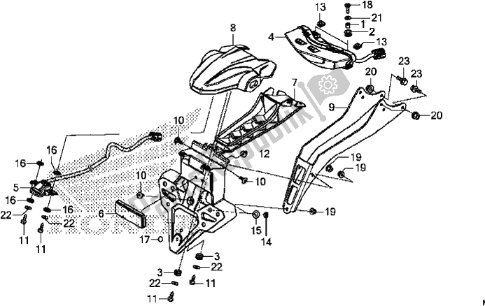 All parts for the Taillight of the Honda CBR 1000S1 2017