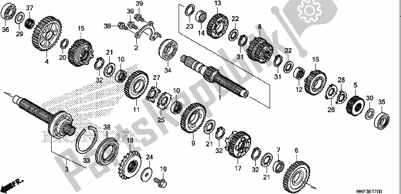 All parts for the Transmission of the Honda CBR 1000S1 2017