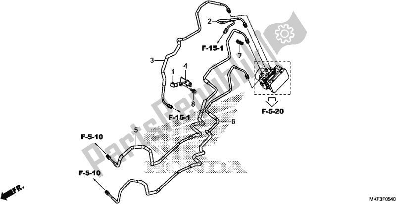 Wszystkie części do Przewód Hamulcowy Honda CBR 1000S1 2018