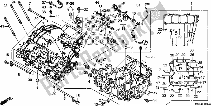 All parts for the Crankcase of the Honda CBR 1000S1 2018