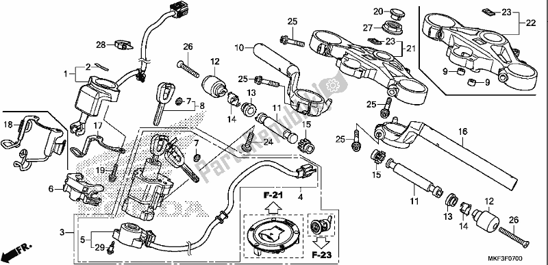 Wszystkie części do Handle Pipe/top Bridge Honda CBR 1000S1 2018