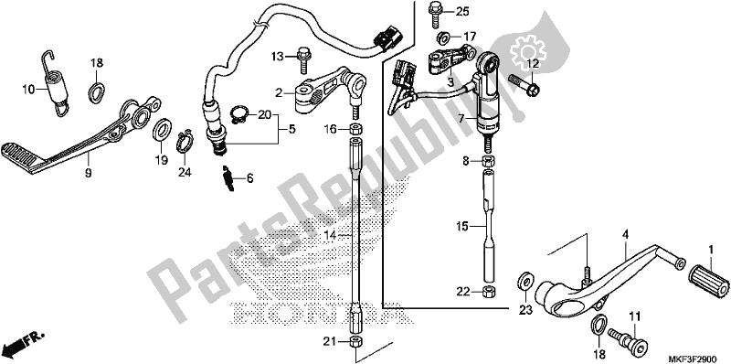 Todas as partes de Pedal do Honda CBR 1000S1 2018