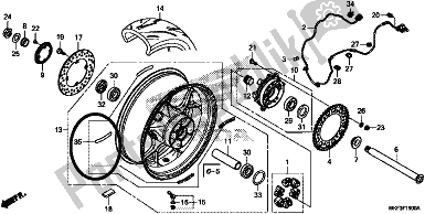 All parts for the Rear Wheel of the Honda CBR 1000S1 2018