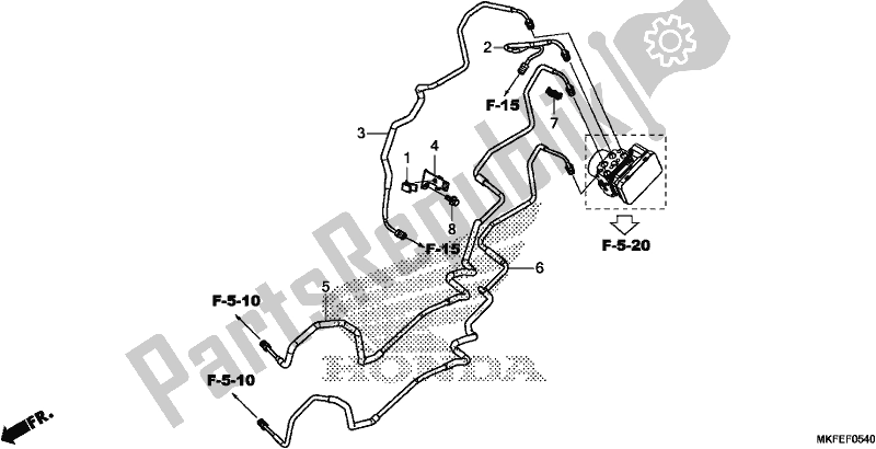 All parts for the Brake Pipe of the Honda CBR 1000S1 2019