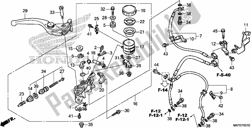 All parts for the Front Brake Master Cylinder of the Honda CBR 1000S1 2019