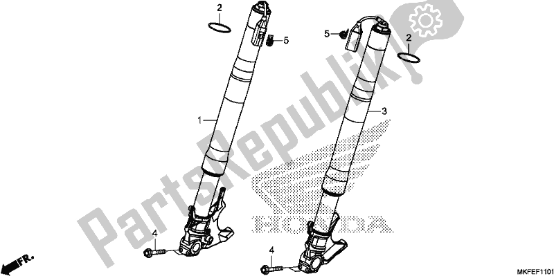 All parts for the Front Fork of the Honda CBR 1000S1 2019