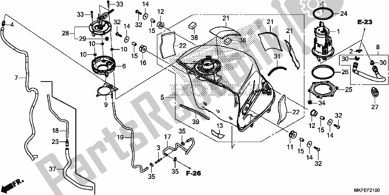 All parts for the Fuel Tank/fuel Pump of the Honda CBR 1000S1 2019