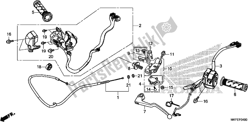 Todas las partes para Handle Lever/switch/cable de Honda CBR 1000S1 2019