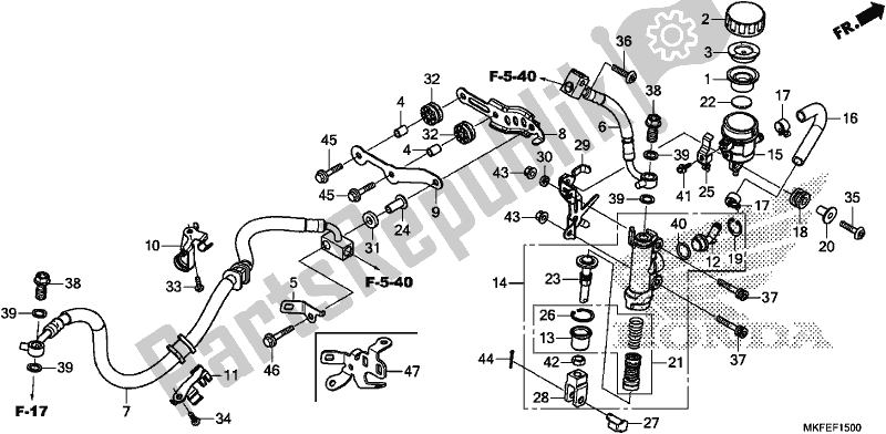 Todas las partes para Cilindro Maestro Del Freno Trasero de Honda CBR 1000S1 2019