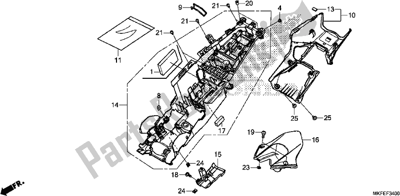 All parts for the Rear Fender of the Honda CBR 1000S1 2019