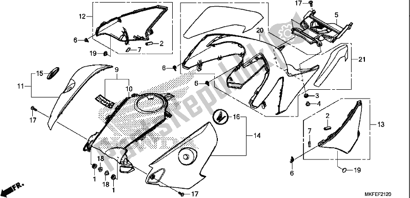 Todas las partes para Abrigo de Honda CBR 1000S1 2019