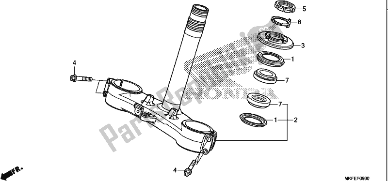 All parts for the Steering Stem of the Honda CBR 1000S1 2019