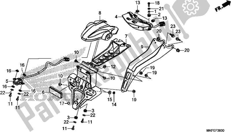 All parts for the Taillight of the Honda CBR 1000S1 2019