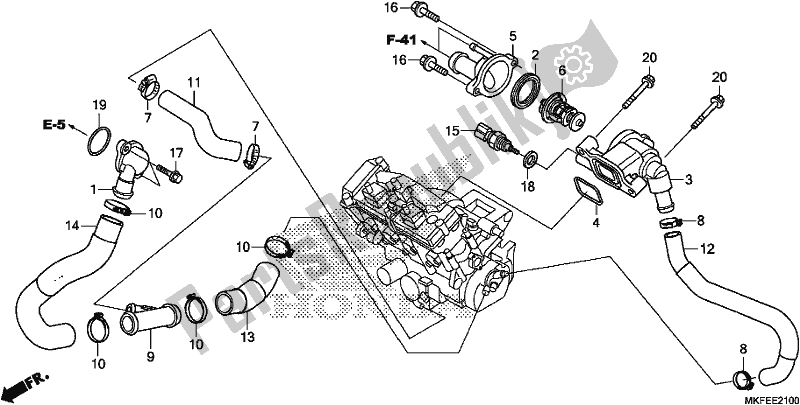 All parts for the Thermostat of the Honda CBR 1000S1 2019
