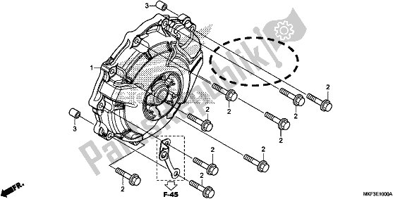 Alle onderdelen voor de A. C. Generator Deksel van de Honda CBR 1000S2 2017