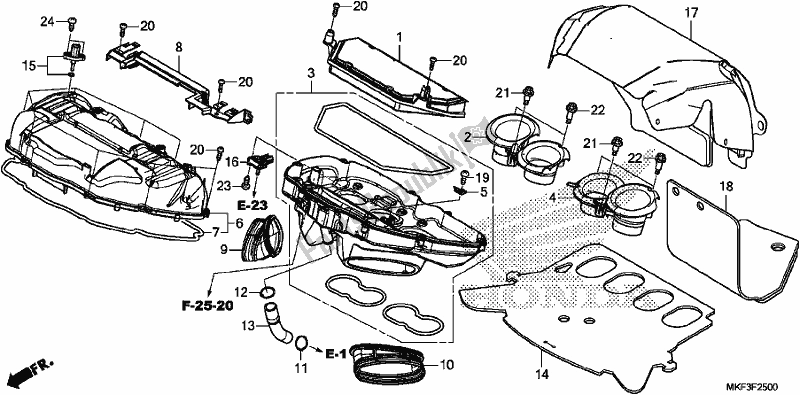 Alle onderdelen voor de Luchtfilter van de Honda CBR 1000S2 2017