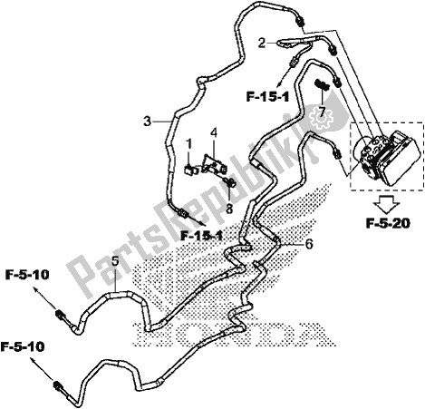 Todas as partes de Tubo De Freio do Honda CBR 1000S2 2017