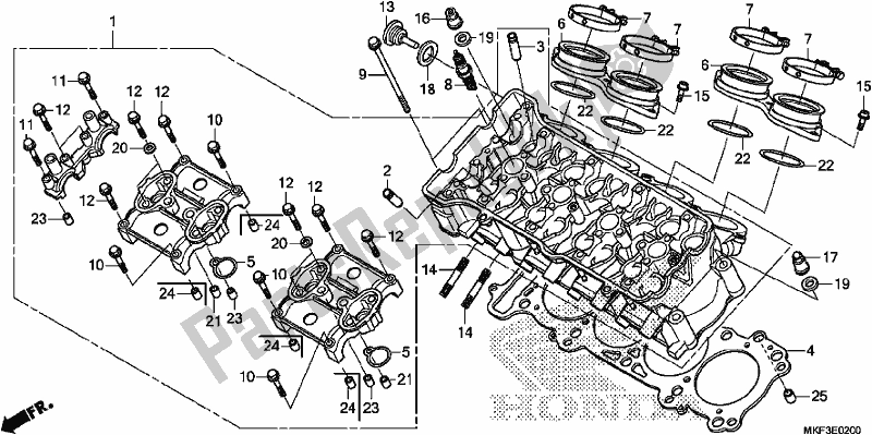 Todas as partes de Cabeça De Cilindro do Honda CBR 1000S2 2017