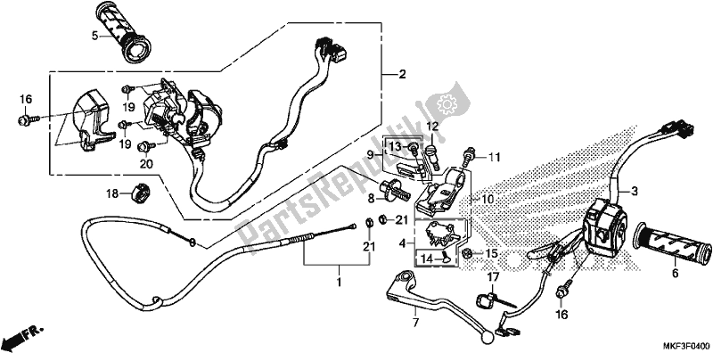 Wszystkie części do Handle Lever/switch/cable Honda CBR 1000S2 2017