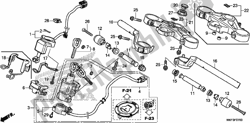 Wszystkie części do Handle Pipe/top Bridge Honda CBR 1000S2 2017