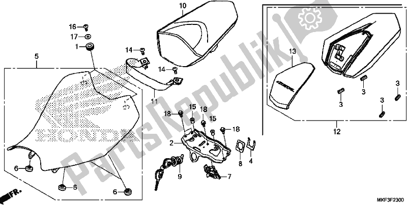 Wszystkie części do Siedzenie Honda CBR 1000S2 2017