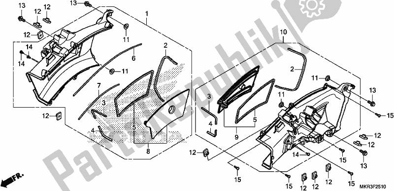Alle onderdelen voor de Air Intake Duct van de Honda CBR 1000 SP 2020