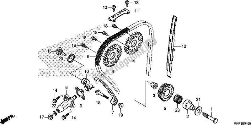 Alle onderdelen voor de Nokkenketting / Spanner van de Honda CBR 1000 SP 2020