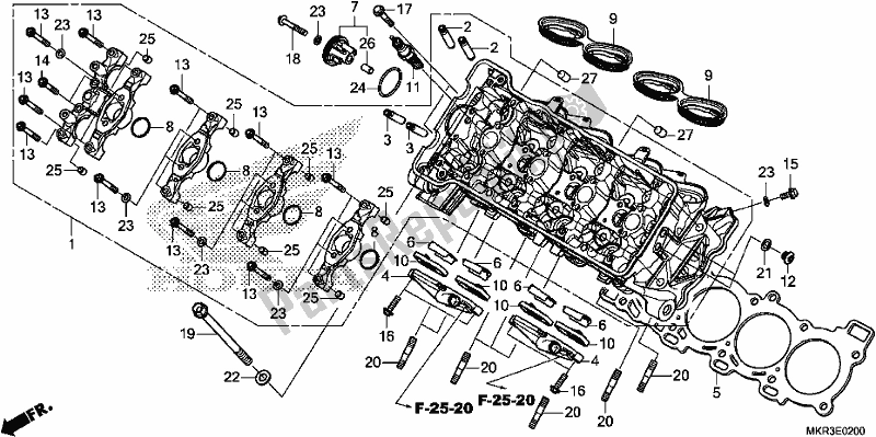 Alle onderdelen voor de Cilinderkop van de Honda CBR 1000 SP 2020