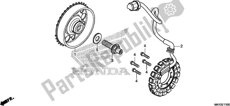 Alle onderdelen voor de Generator van de Honda CBR 1000 SP 2020