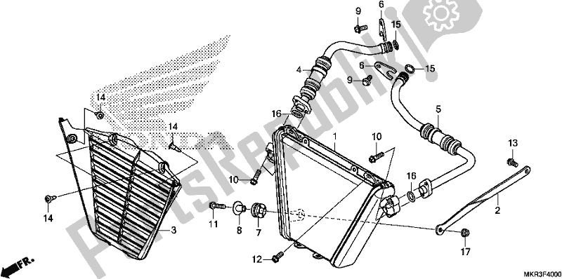 Todas as partes de Radiador De óleo do Honda CBR 1000 SP 2020