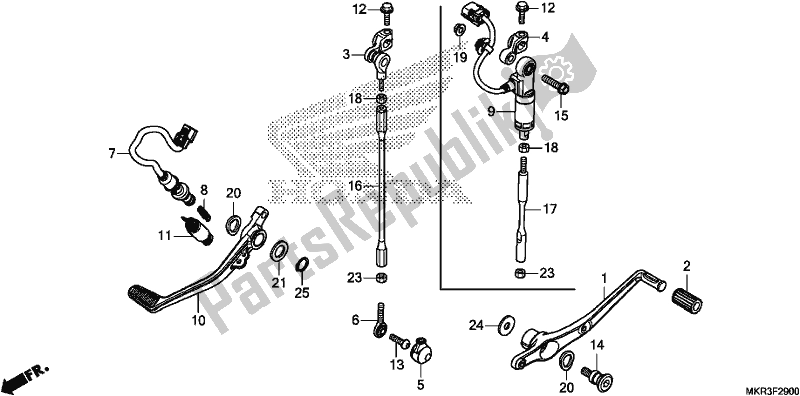 Alle onderdelen voor de Pedaal van de Honda CBR 1000 SP 2020