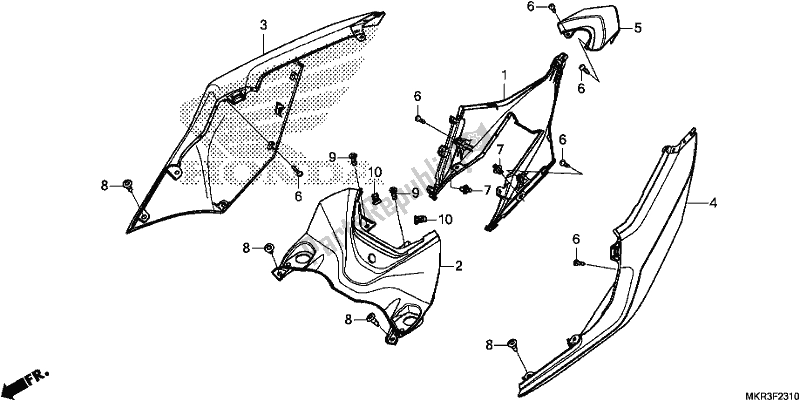 Alle onderdelen voor de Achterkap van de Honda CBR 1000 SP 2020