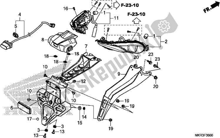 Alle onderdelen voor de Achterlicht van de Honda CBR 1000 SP 2020