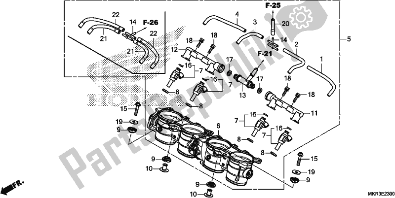 Alle onderdelen voor de Gasklephuis van de Honda CBR 1000 SP 2020