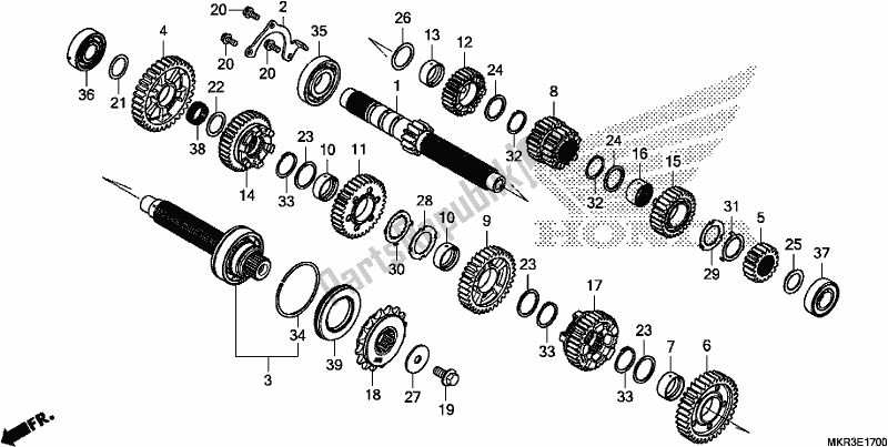 All parts for the Transmission of the Honda CBR 1000 SP 2020