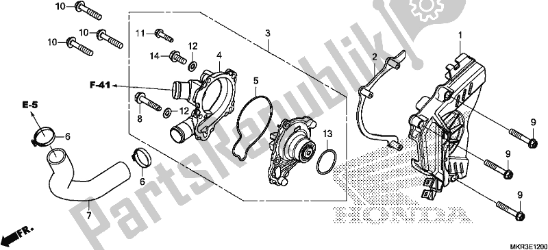 Alle onderdelen voor de Waterpomp van de Honda CBR 1000 SP 2020