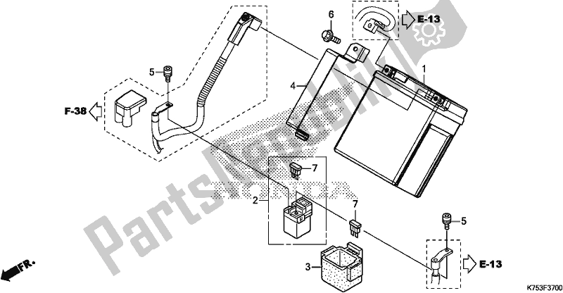 All parts for the Battery of the Honda CBR 300 RA 2017