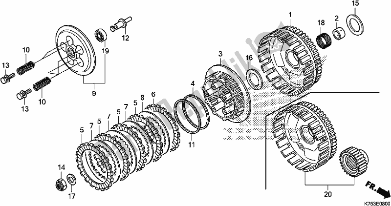 Tutte le parti per il Frizione del Honda CBR 300 RA 2017