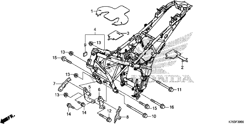 Tutte le parti per il Corpo Del Telaio del Honda CBR 300 RA 2017