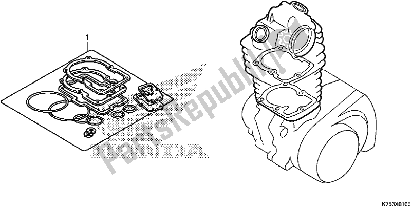 Tutte le parti per il Kit Guarnizioni A del Honda CBR 300 RA 2017