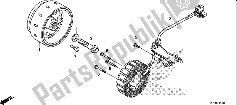 All parts for the Generator of the Honda CBR 300 RA 2017