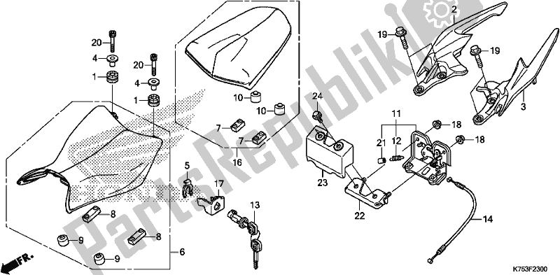 Tutte le parti per il Posto A Sedere del Honda CBR 300 RA 2017