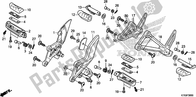 Tutte le parti per il Passo del Honda CBR 300 RA 2017